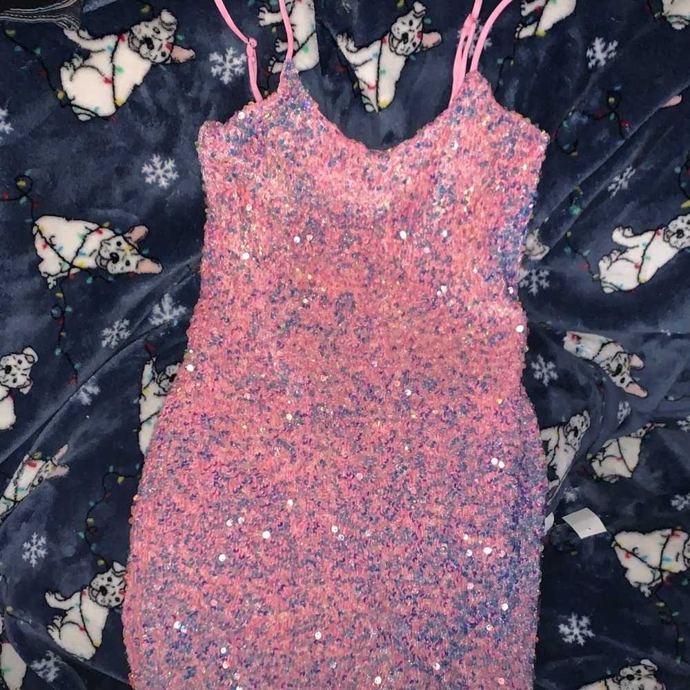 Glamorous Pink Sequin Mini Dress